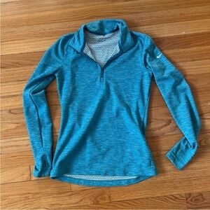 Women's Blue Nike Quarter-Zip Top